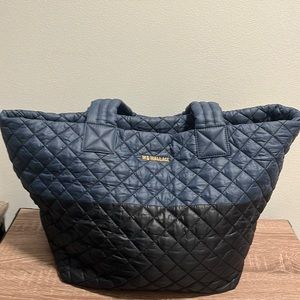 MZ Wallace Two Tone Blue Medium Metro Tote